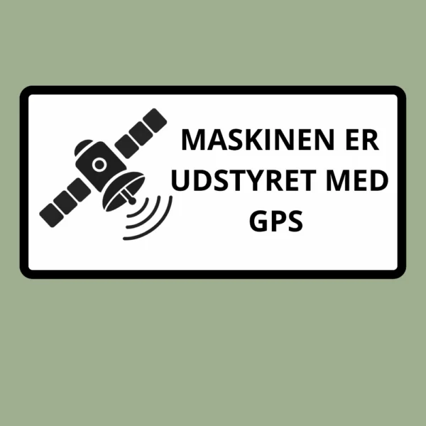 Maskinen er udstyret med GPS - Klistermærke