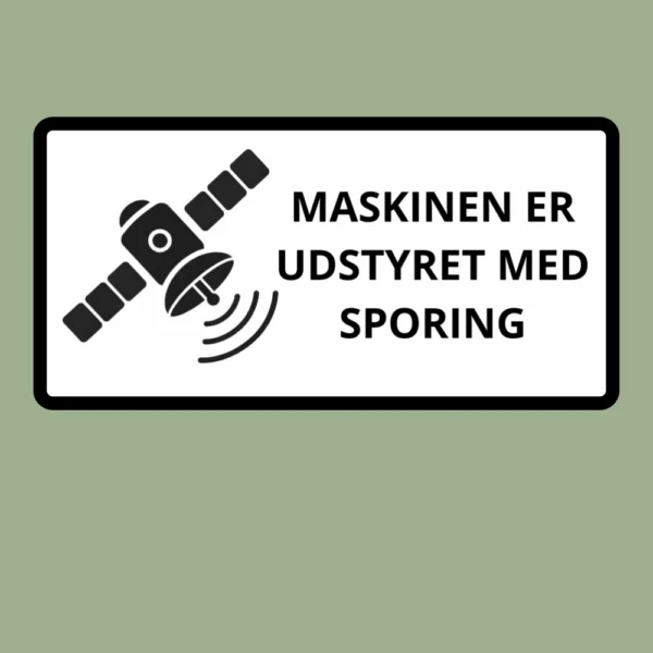 Maskinen er udstyret med sporing - Klistermærke