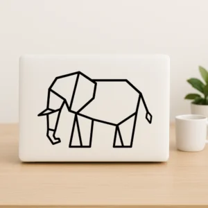 Origami elefant sticker klistermærke