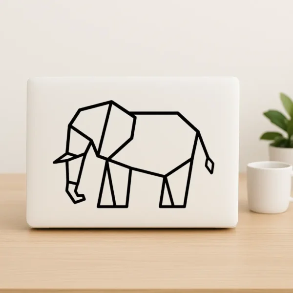Origami elefant sticker klistermærke