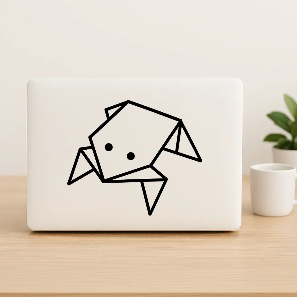Origami frø - Sticker klistermærke