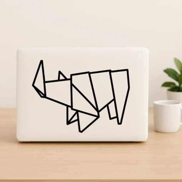 Origami næsehorn sticker klistermærke