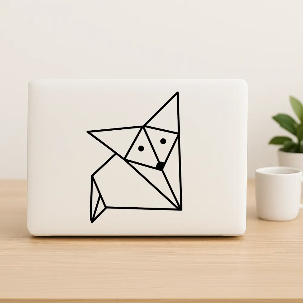 Origami ræv – Sticker