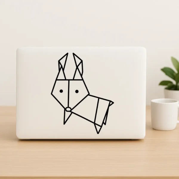 Origami rensdyr sticker klistermærke