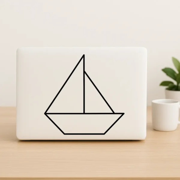 Origami sejlbåd - Sticker