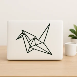 Origami trane sticker klistermærke