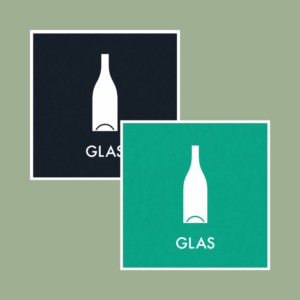 Glas affaldssortering klistermærke