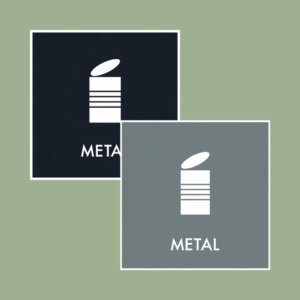 Metal affaldssortering klistermærke