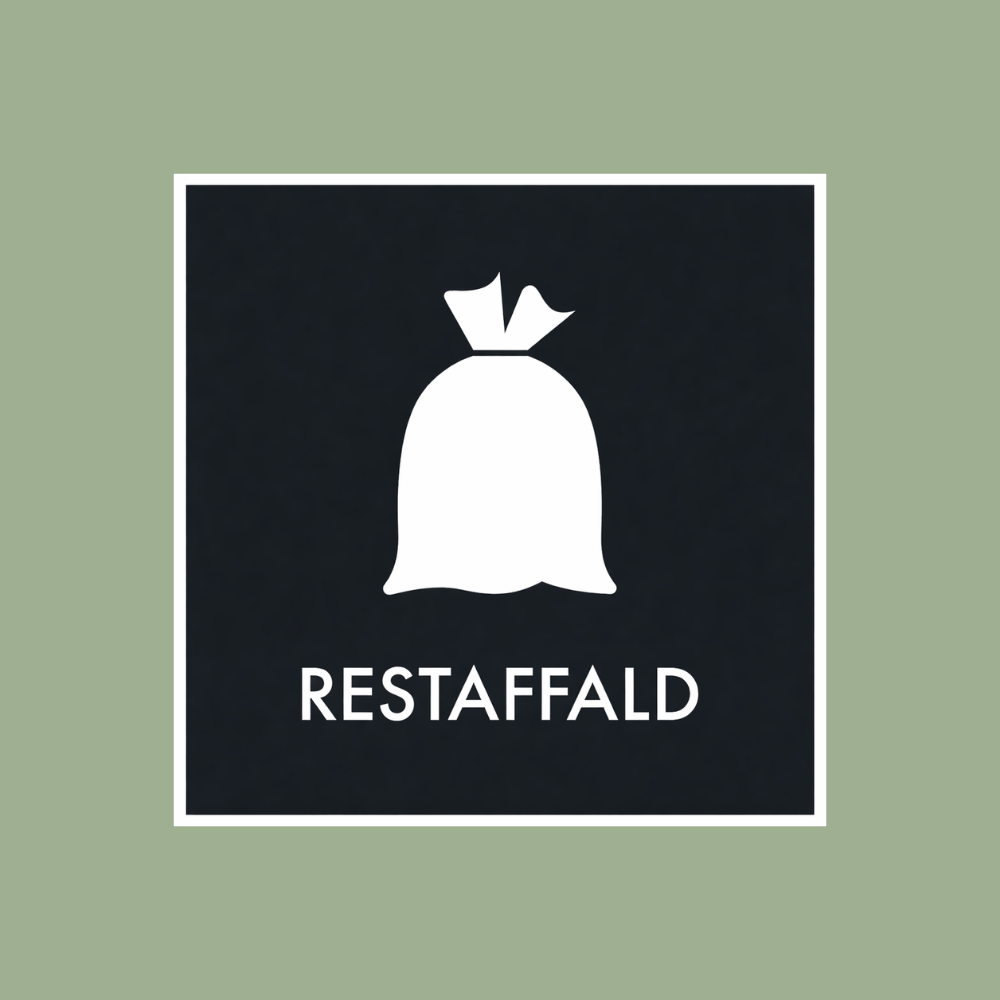 Restaffald affaldssortering klistermærke