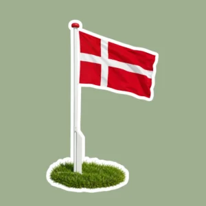 Flagstand med dannebrog klistermærke