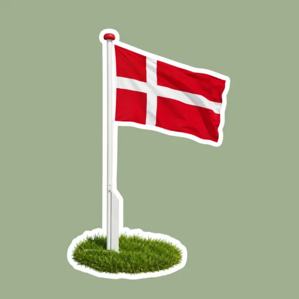 Flagstand med dannebrog klistermærke