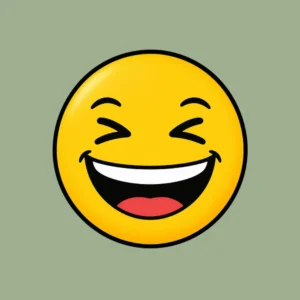 smiley der smiler og kniber øjnene sammen