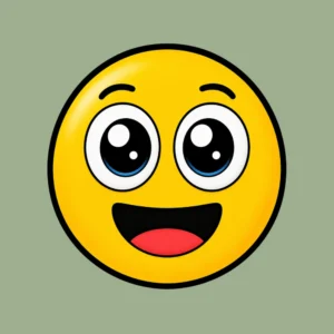 smiley med store øjne