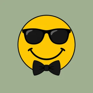 Smiley med solbriller og butterfly