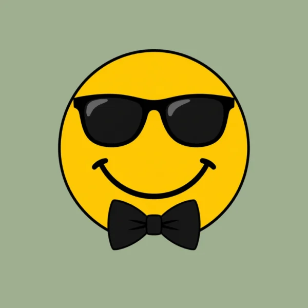 Smiley med solbriller og butterfly